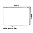 900mm x 600mm Magnetic Whiteboard with Marker Tray