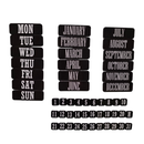FACTORY SECOND - Double-Sided Magnetic Calendar Tabs 50pc | Coloured & Black
