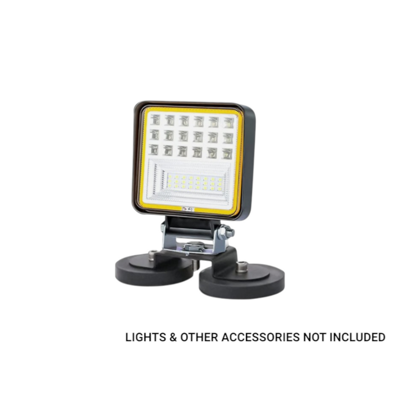 Light Bar / Beacon Flat Magnetic Mounting Bracket Kit | 66mm