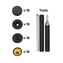 Punch Style Magnetic Snap Button Set w/ Tools - Black (15mm)