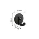 Small Magnetic Rubber J Hanging Hook | Black