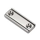 40mm x 13.5mm x 5mm Rectangular Pot with 3mm Countersunk Holes (Rare Earth)