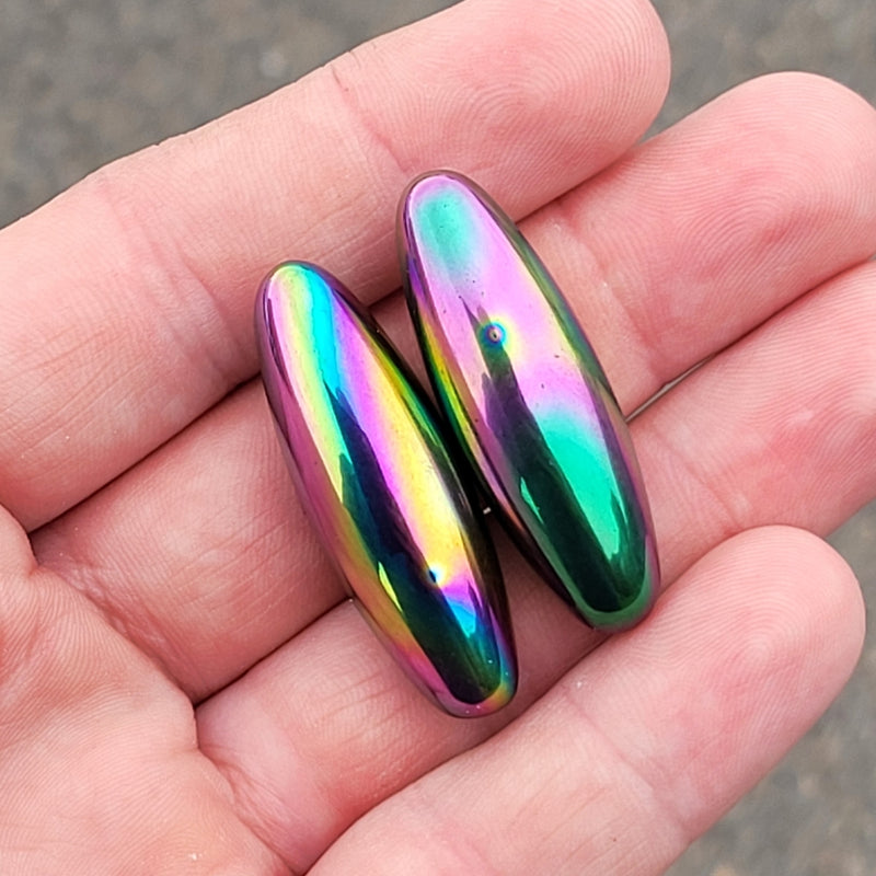 Polished Ferrite Rainbow Buzz Magnets - Pair