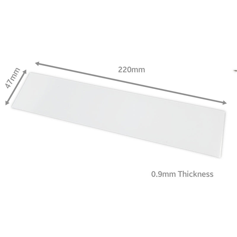 220mm x 47mm (0.9mm Thick) White Gloss Magnetic Label