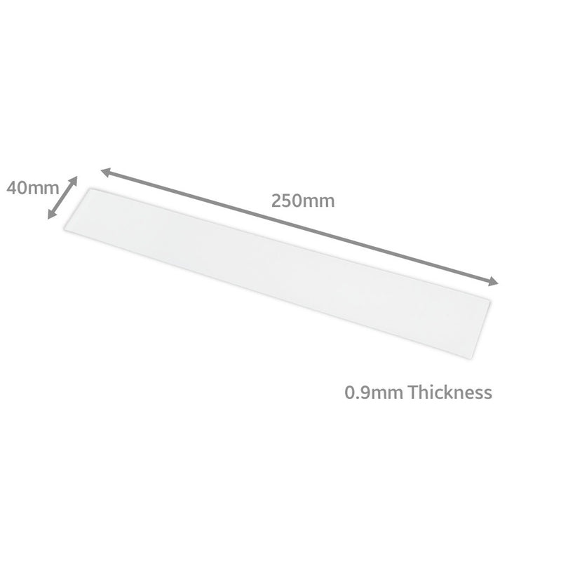 250mm x 40mm (0.9mm Thick) White Gloss Magnetic Label