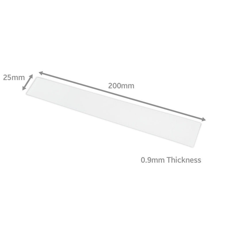 200mm x 25mm (0.9mm Thick) White Gloss Magnetic Label