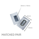 20mm x 10mm Sew-In Rectangle Magnet - Matched Pair