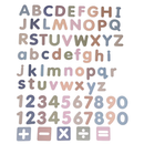 77-piece magnetic letters and numbers set: uppercase and lowercase alphabet, two sets of numbers 0 to 9 and maths symbols