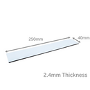250mm x 40mm (2.4mm Thick) White Gloss Magnetic Label