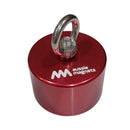 Large 73mm x 42mm 360 degree neodymium fishing magnet with eyebolt fitted