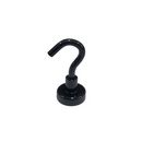 16mm Pot Magnet with Hook - Black Painted (Rare Earth)