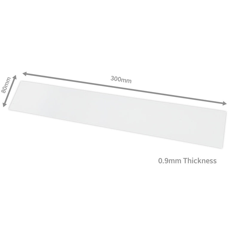 300mm x 80mm (0.9mm Thick) White Gloss Magnetic Label