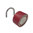 45mm Neodymium Hook Pot Magnet with Red Rubber Cover