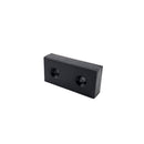 38.1mm x 19mm x 9.5mm plastic coated twin countersunk block magnet viewed from the front