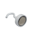 20mm Pot Magnet with Hook - White Painted (Rare Earth)