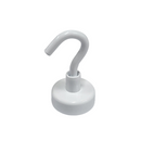 20mm Pot Magnet with Hook - White Painted (Rare Earth)