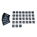 Double-Sided Magnetic Calendar Tabs 37pc | Black/White