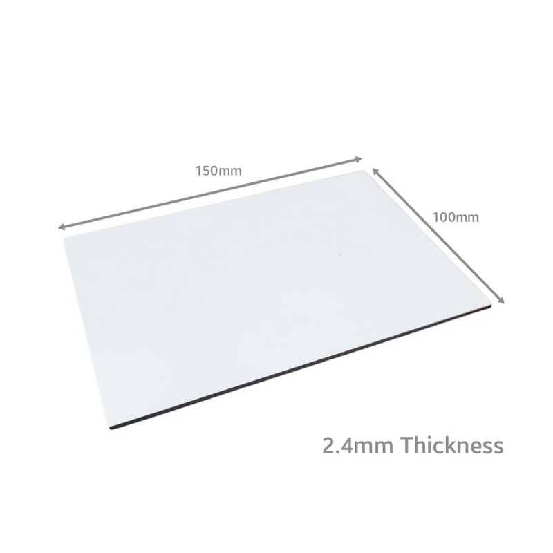 150mm x 100mm (2.4mm Thick) White Gloss Magnetic Label