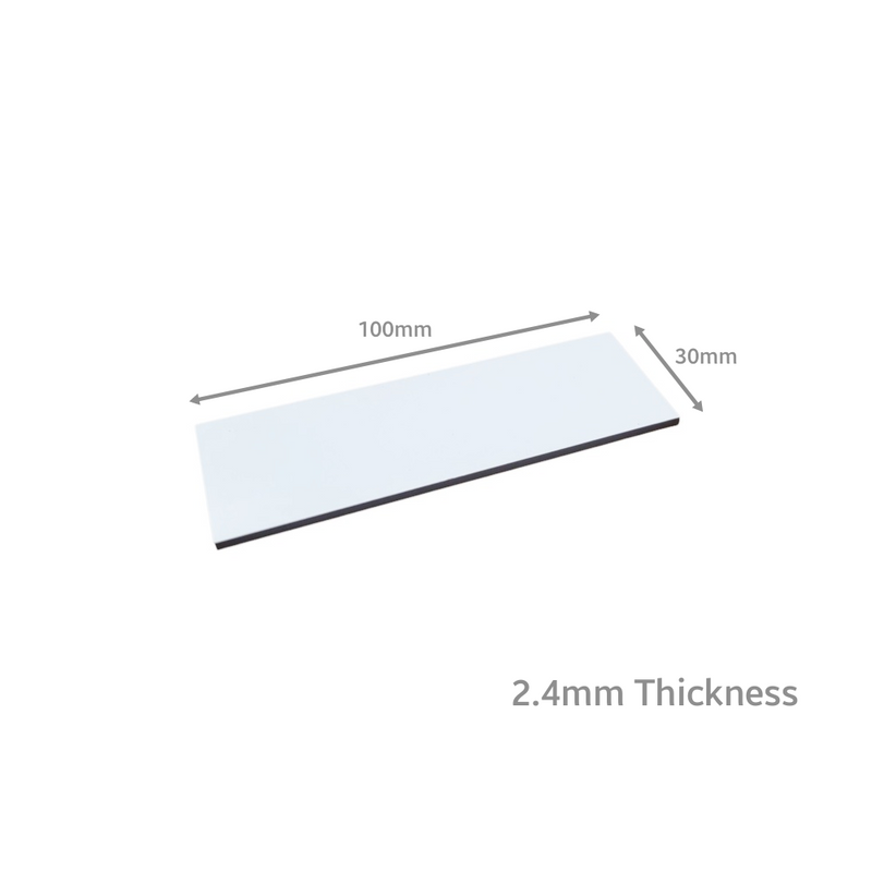 100mm x 30mm (2.4mm Thick) White Gloss Magnetic Label