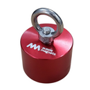 Medium 65mm x 45mm 360 degree neodymium fishing magnet with eyebolt fitted