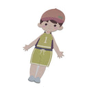 Magnetic boy character dressed in a cap, t-shirt and shorts from the dress up set