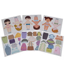 Magnetic dress up set for kids: character sheets and clothing sheets with pop-out magnetic pieces