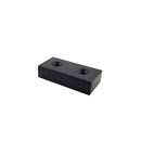 38.1mm x 19mm x 9.5mm plastic coated neodymium block magnet, angled view of the twin countersunk holes