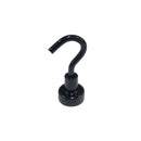 12mm Pot Magnet with Hook - Black Painted (Rare Earth)
