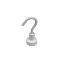 12mm Pot Magnet with Hook - White Painted (Rare Earth)