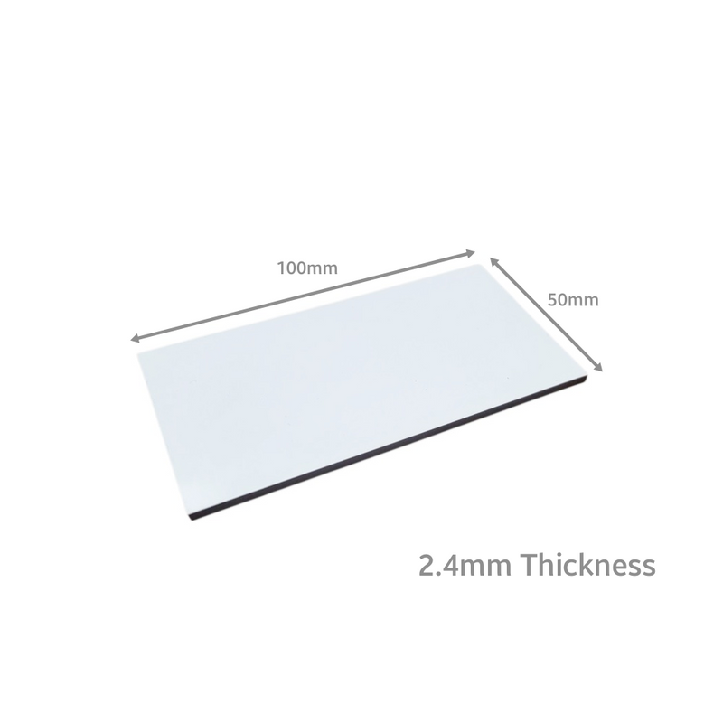 100mm x 50mm (2.4mm Thick) White Gloss Magnetic Label