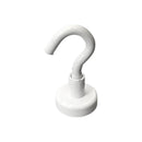 16mm Pot Magnet with Hook - White Painted (Rare Earth)