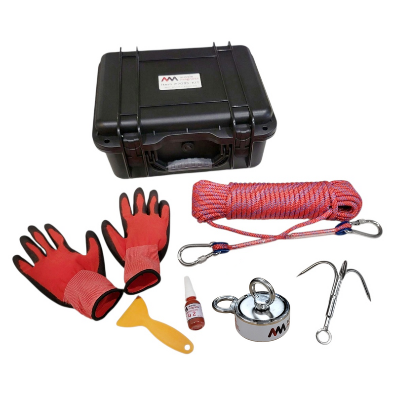 200kg Double Sided Pro Fishing Magnet Kit | 75mm x 32mm