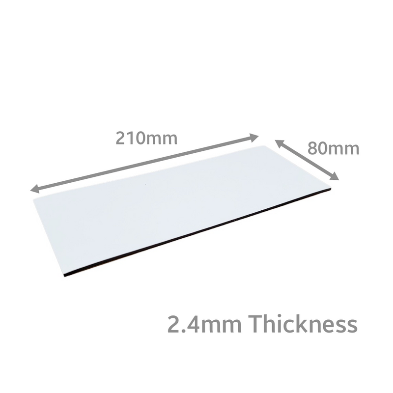 210mm x 80mm (2.4mm Thick) White Gloss Magnetic Label