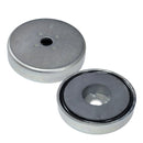 88mm x 18mm Pot Magnet - Zinc Coated | 13.5mm Hole (Ferrite)