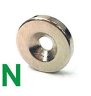 OD 20 x ID 5.2 x 4mm thick Countersunk Hole  NORTH  (Rare Earth)