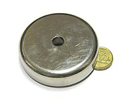 60mm x 15mm Pot with 8.5mm Hole (Rare Earth)