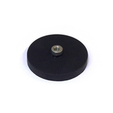 43mm x 6mm Rubber Pot Magnet | M4 Internal Thread 4mm Post (Rare Earth)