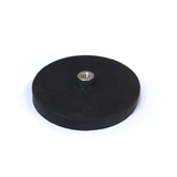 66mm x 8mm Rubber Pot Magnet | M5 Internal Thread 7mm Post (Rare Earth)