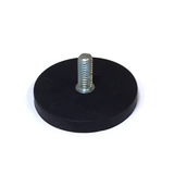 43mm x 6mm Rubber Pot Magnet | M6 x 15mm External Thread (Rare Earth)