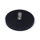 66mm x 8.5mm Rubber Pot Magnet | M8 x 15mm External Thread (Rare Earth)