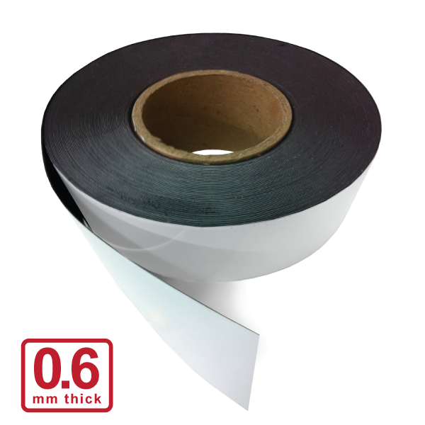 75 x 0.6mm White Gloss Magnetic Stripping (Flexible Rubber)